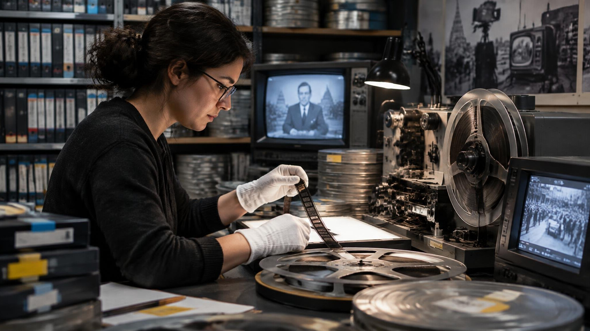 archivist restoring old films