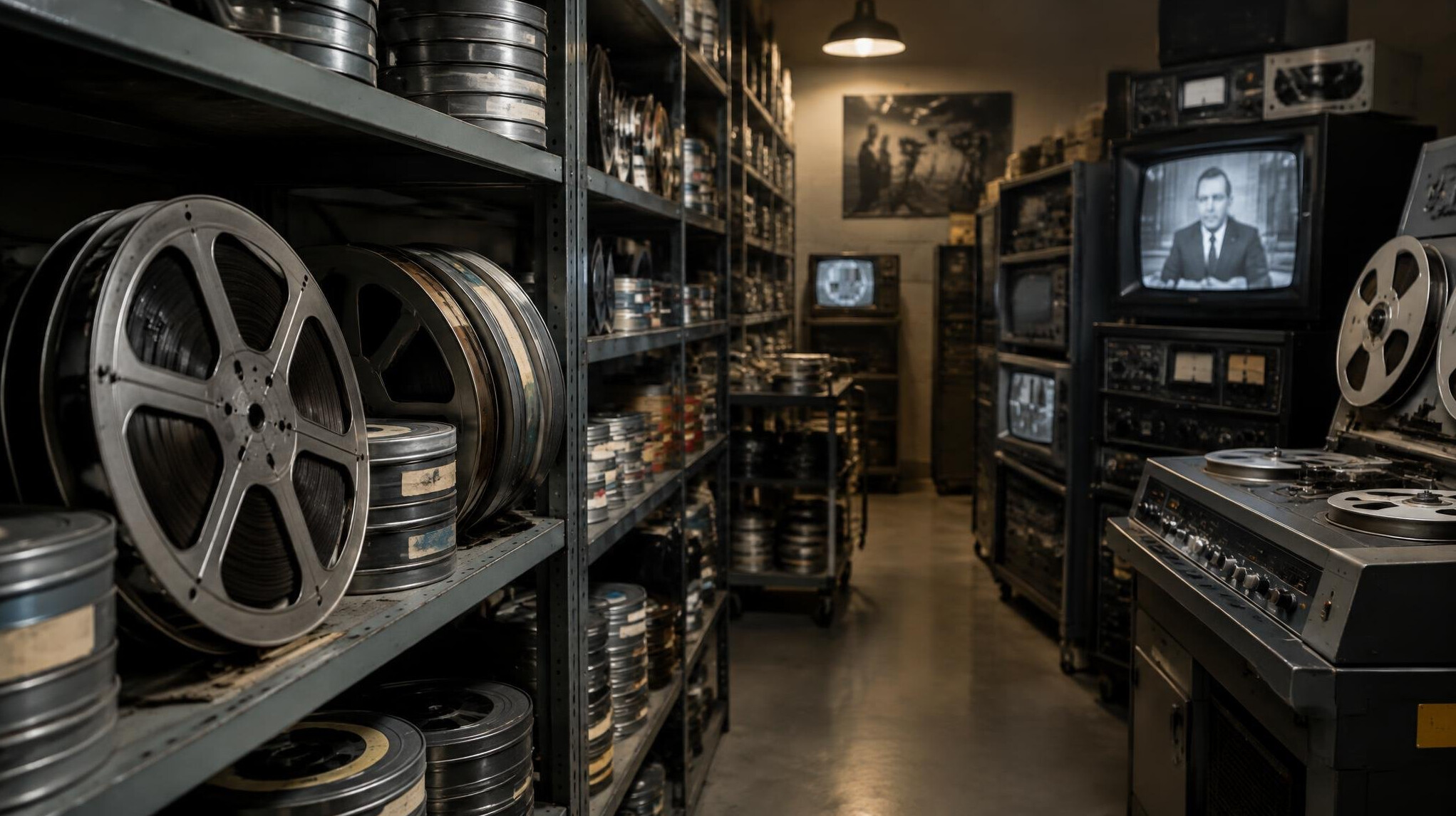 film reels in storage